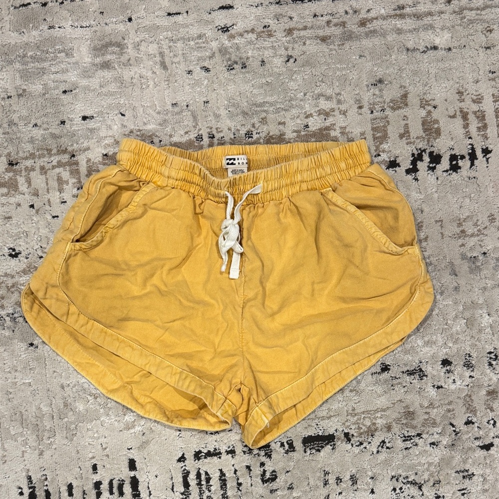 Billabong Mustard Yellow Athletic Shorts